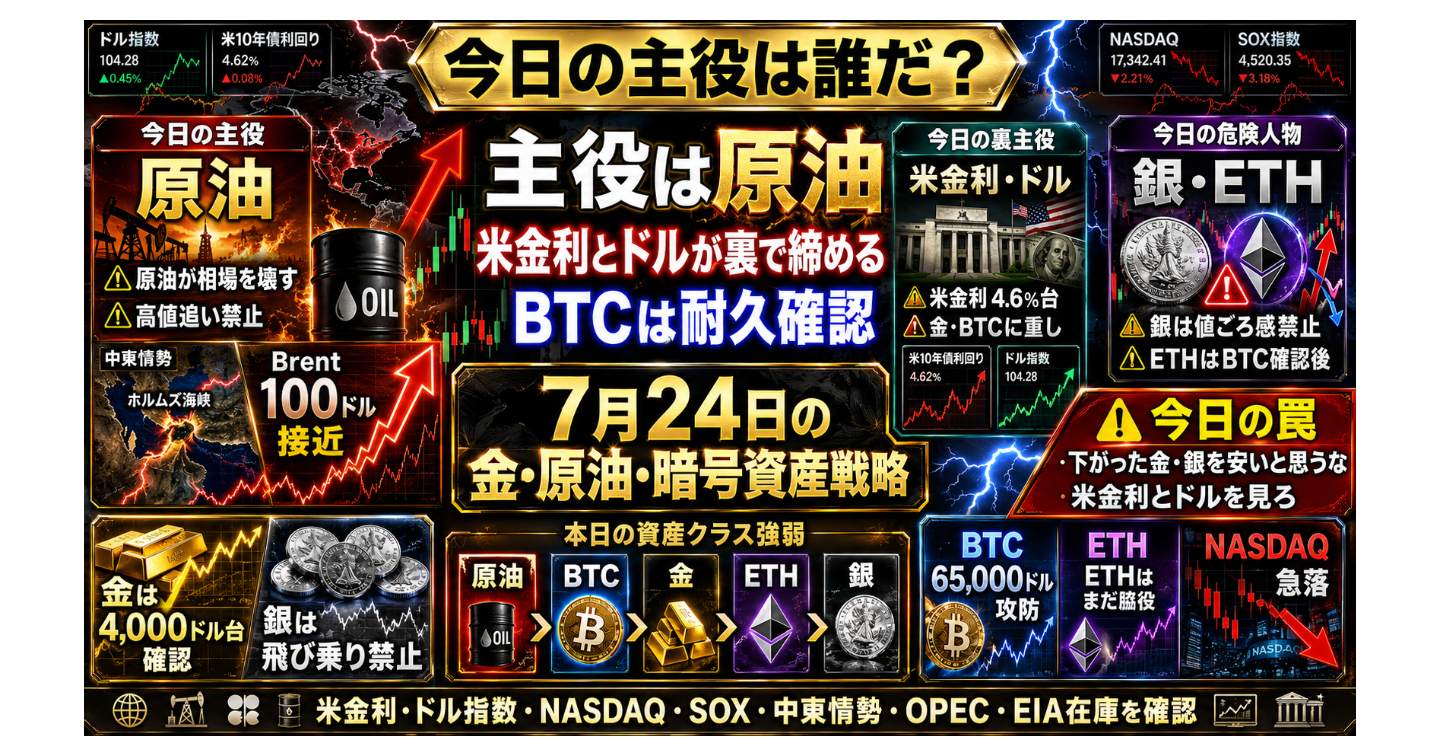  7月24日の金・原油・暗号資産戦略