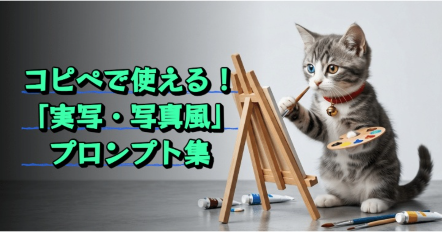 【AIプロンプト大図鑑 Vol.2】コピペで使える！「実写・写真風」プロンプト集