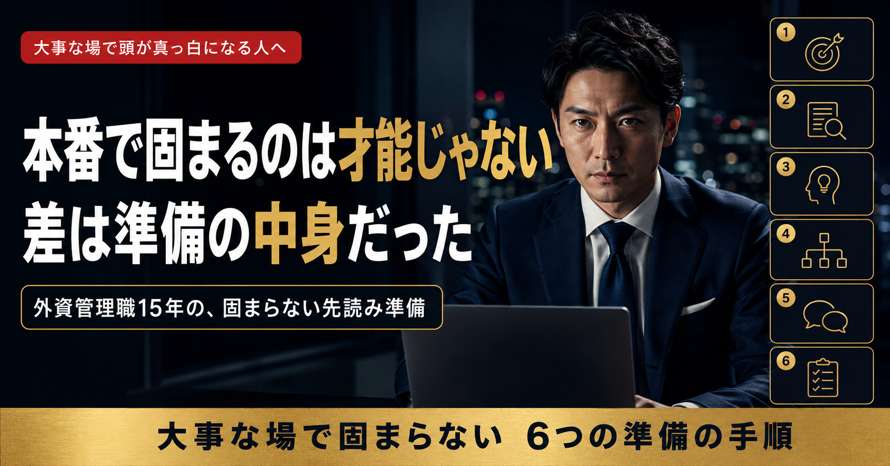本番で固まらない人は、才能があるんじゃない。本番前に頭の中で数分、やっていることがある