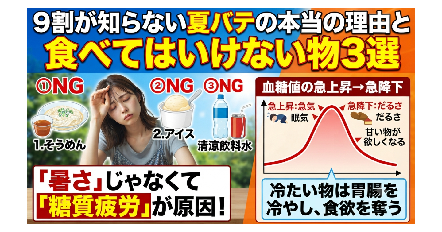 9割が知らない夏バテの本当の理由と食べてはいけない物3選