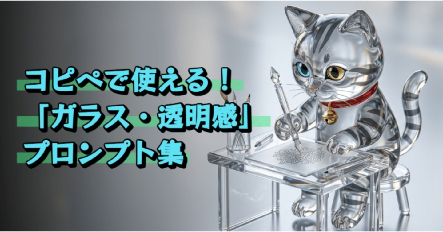 【AIプロンプト大図鑑 Vol.3】コピペで使える！「ガラス・透明感」プロンプト集