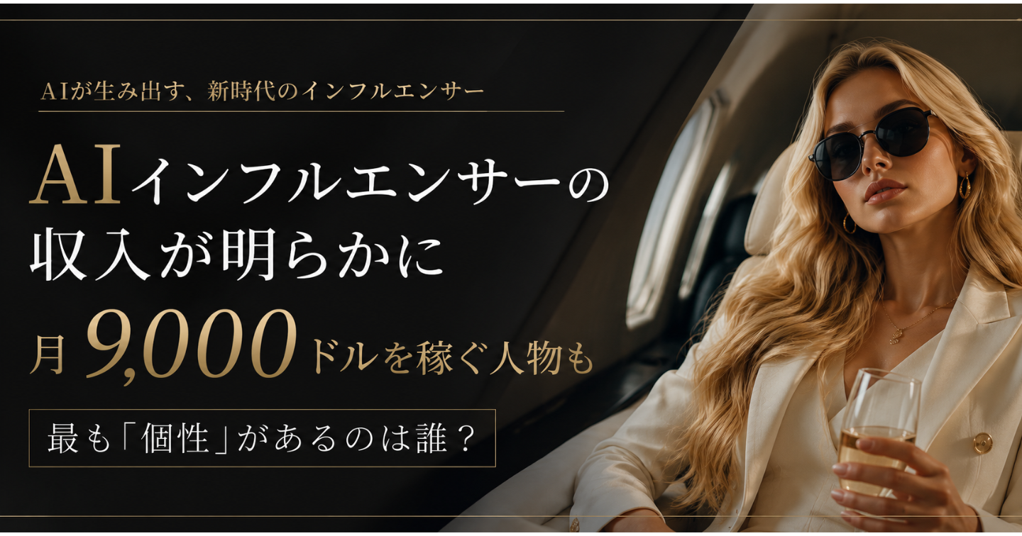 AIインフルエンサーの収入が明らかに。月9,000ドルを稼ぐAIの実態。【何が必要？】