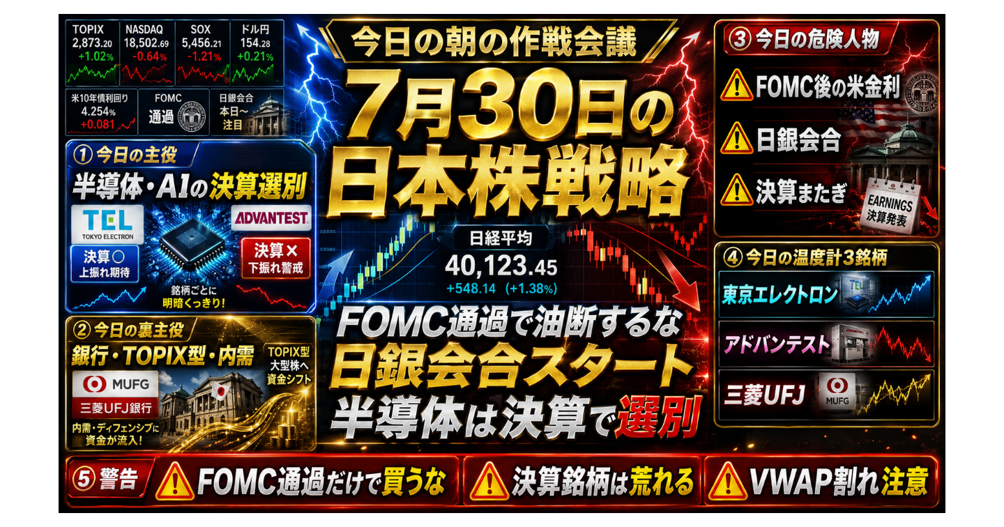 7月30日の日本株戦略
