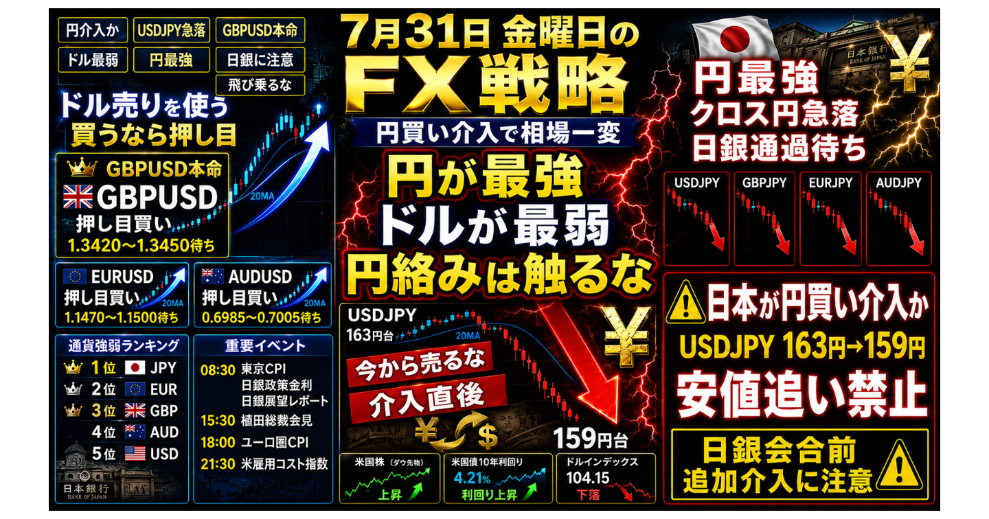 # 7月31日 金曜日のFX戦略