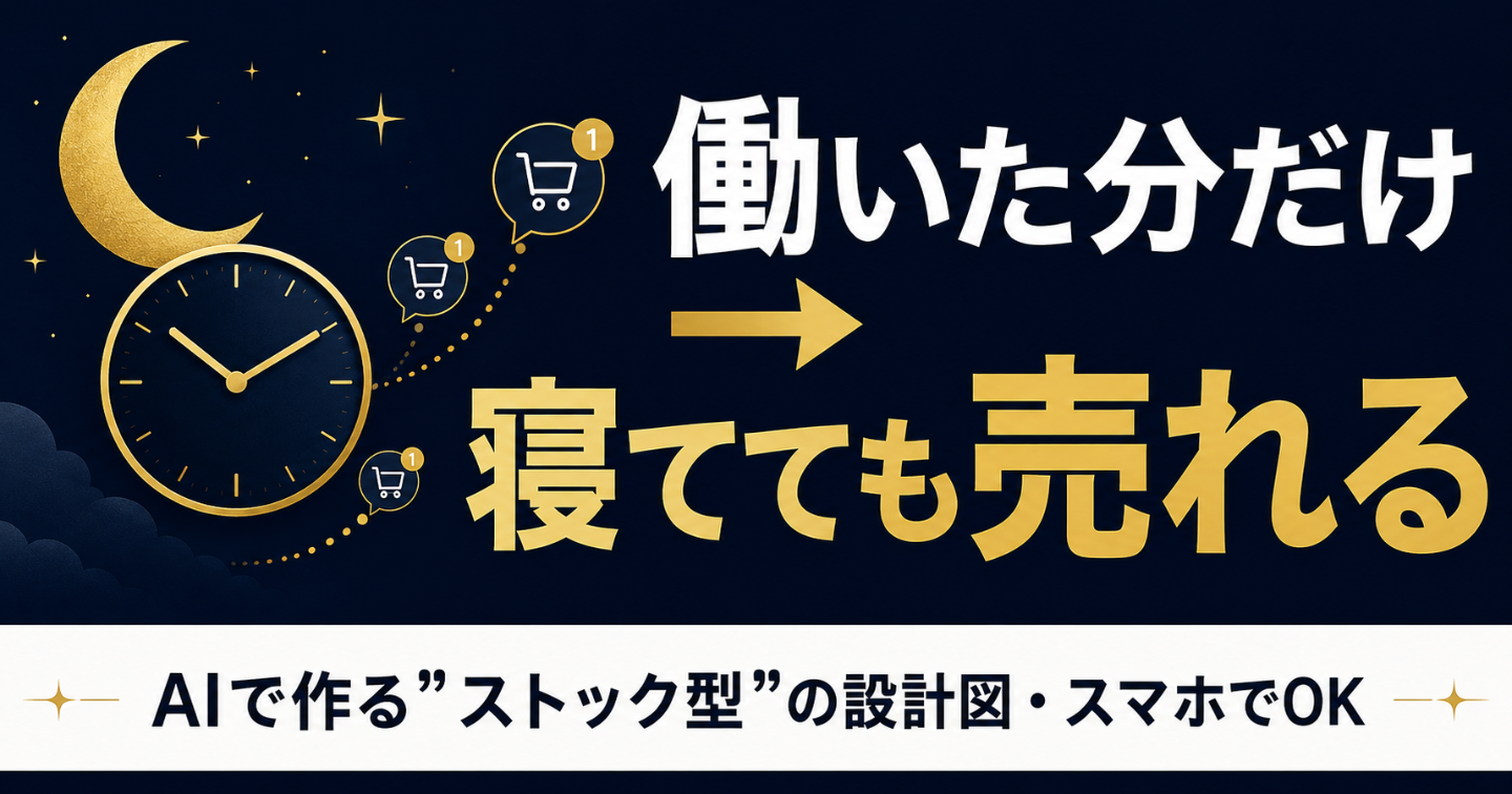 AI副業、稼げても"疲れる"あなたへ——手を止めても売れる「仕組み」の作り方