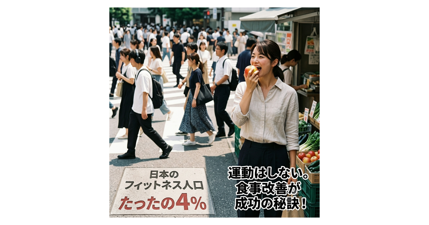 日本のフィットネス人口はわずか4％。運動ゼロでも痩せる「食事改善」の本質