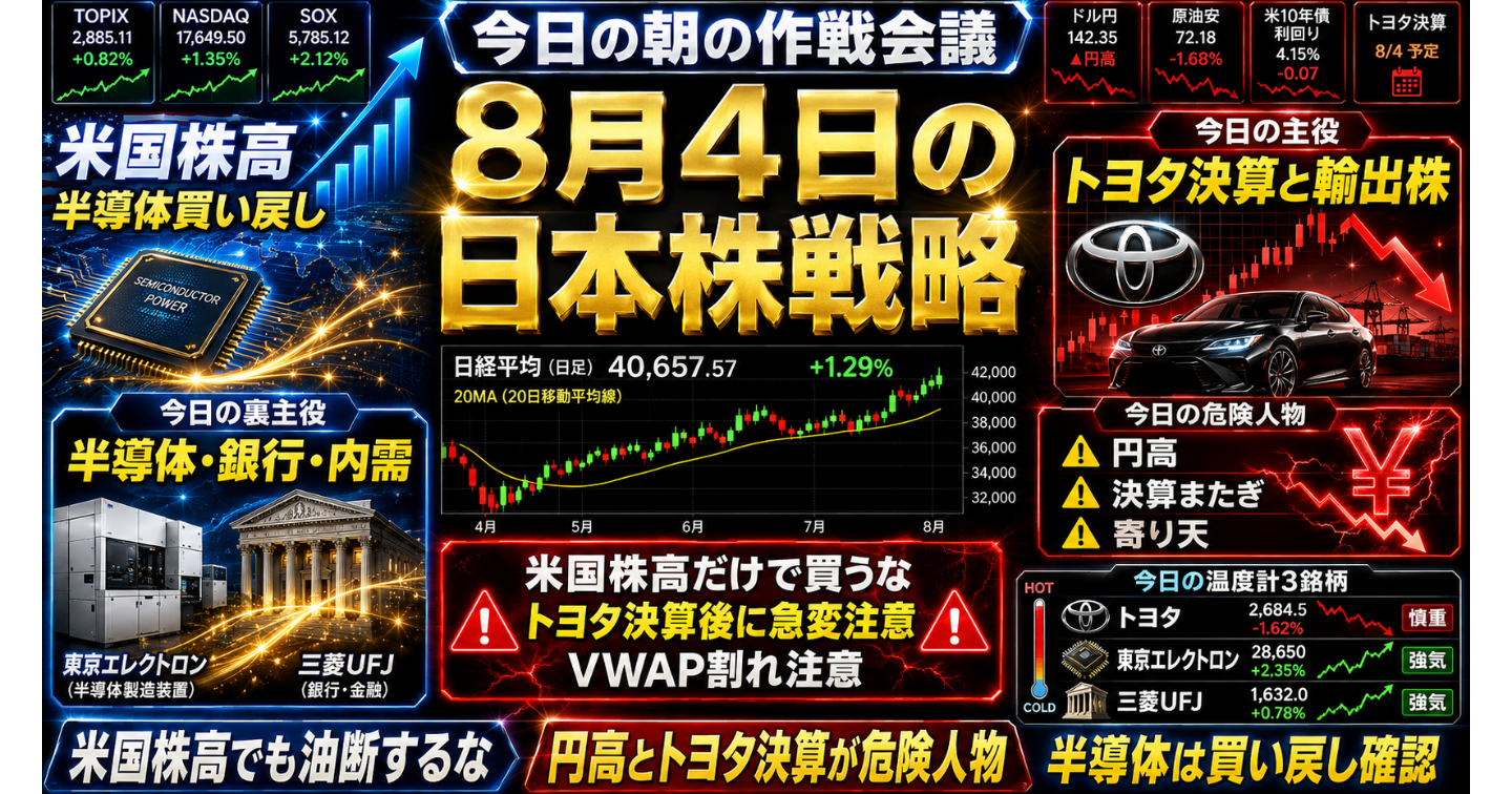 8月4日の日本株戦略