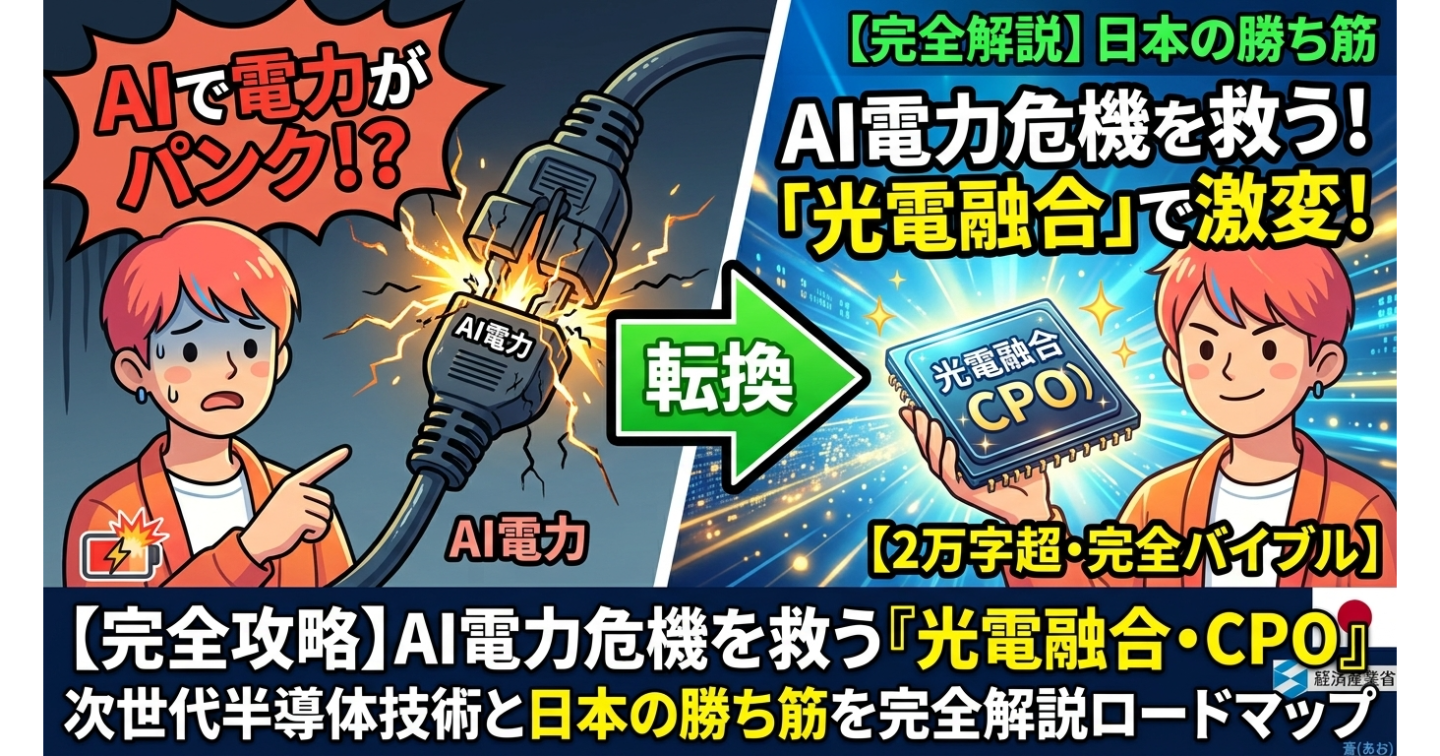 【20,000字超・完全バイブル】光電融合・CPOとは何か｜AI電力危機を救う次世代半導体技術と日本の勝ち筋を完全解説