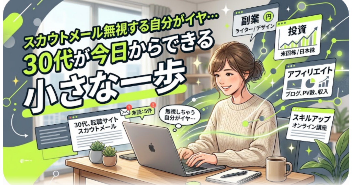 転職サイトのスカウトメールを無視してしまう自分がイヤになる人へ。30代が今日からできる小さな一歩