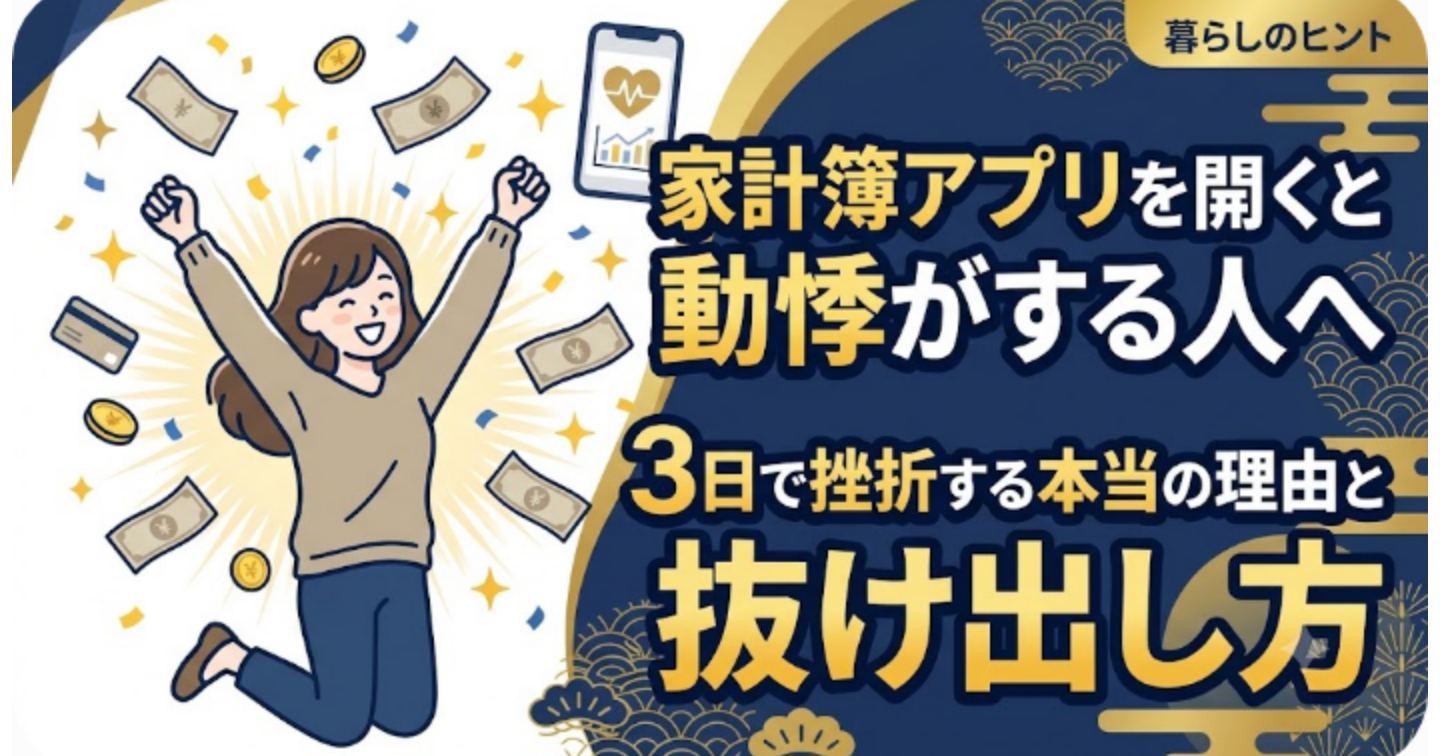 家計簿アプリを開くと動悸がする人へ、3日で挫折する本当の理由と抜け出し方