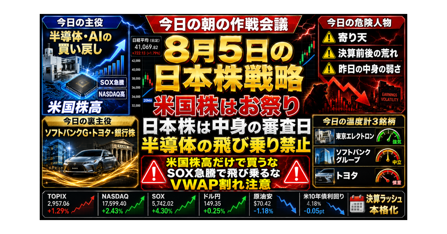 8月5日の日本株戦略