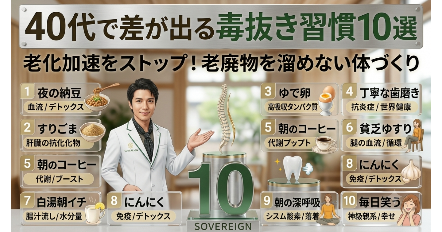 40代で劇的に差がつく！毒を溜めない若返り習慣10選