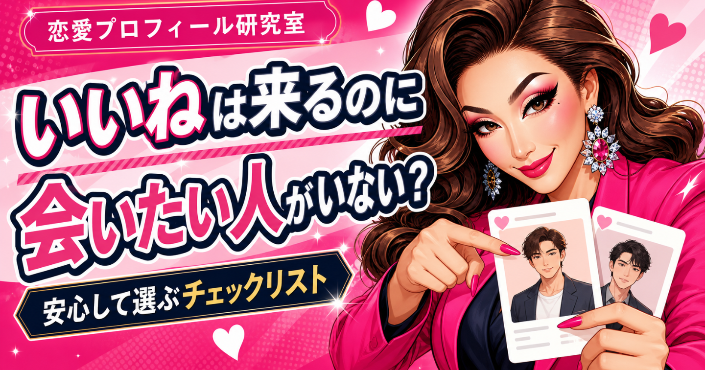 いいねは来るのに会いたい人と出会えない女性へ｜安心して選ぶチェックリスト