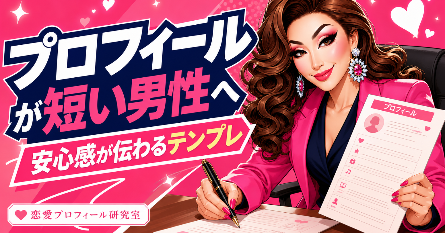 プロフィールが短い男性へ｜安心感が伝わる自己紹介文テンプレ