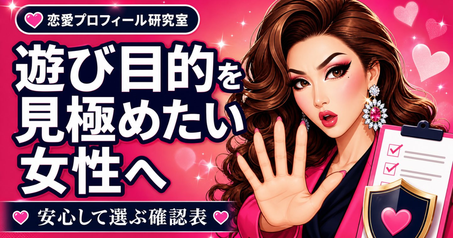遊び目的を見極めたい女性へ｜プロフィールと初期メッセージの確認表