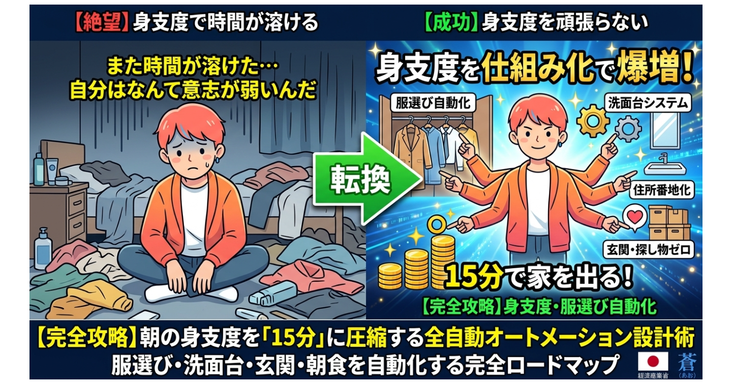 【実践できる具体例も無料】朝の身支度を「15分」に圧縮する全自動オートメーション設計術