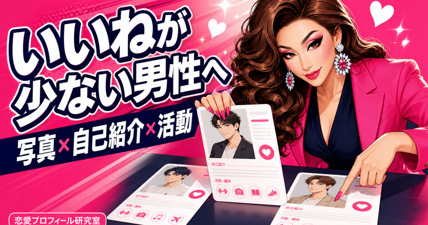 いいねが少ない男性へ｜写真・自己紹介・活動の見直し順