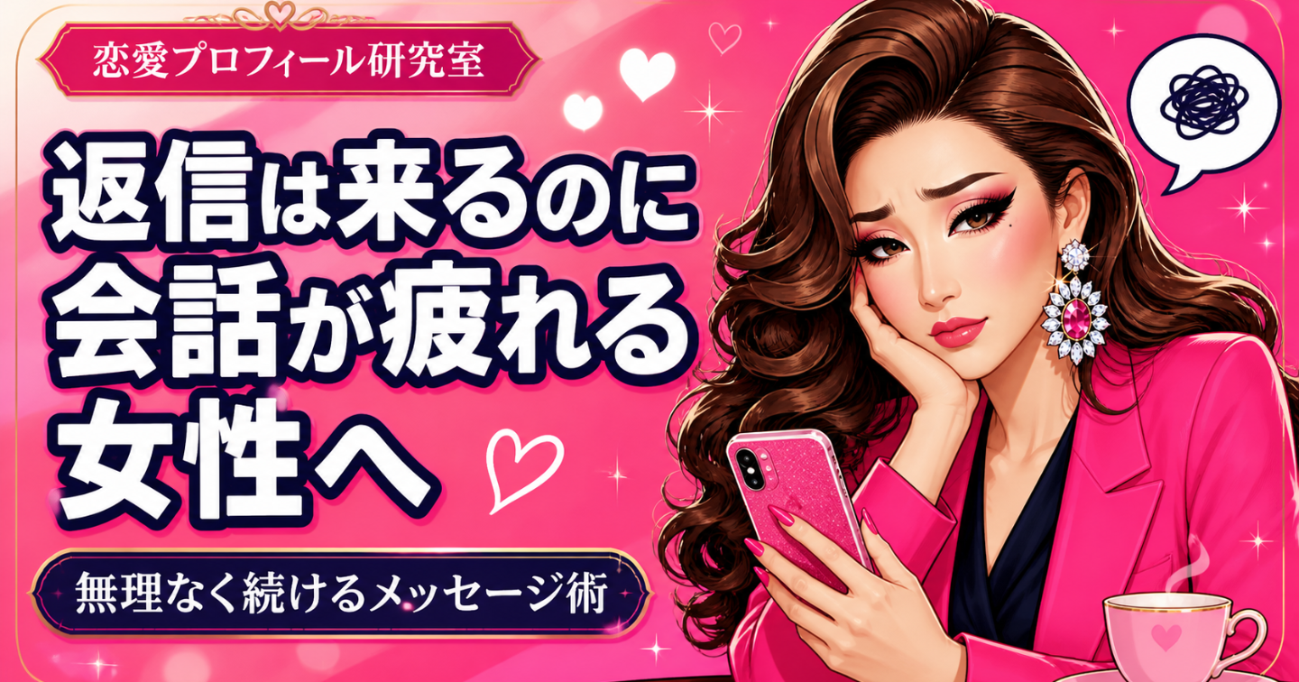 返信は来るのに会話が疲れる女性へ｜無理なく続けるメッセージ整理術