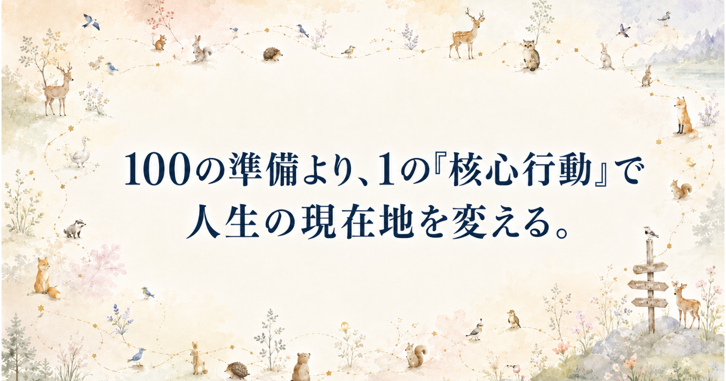 『自由と時間の接続論』
なぜ「行動しているのに前へ進まない」のか？「体重」と「核心度」で読み解く人生の現在地