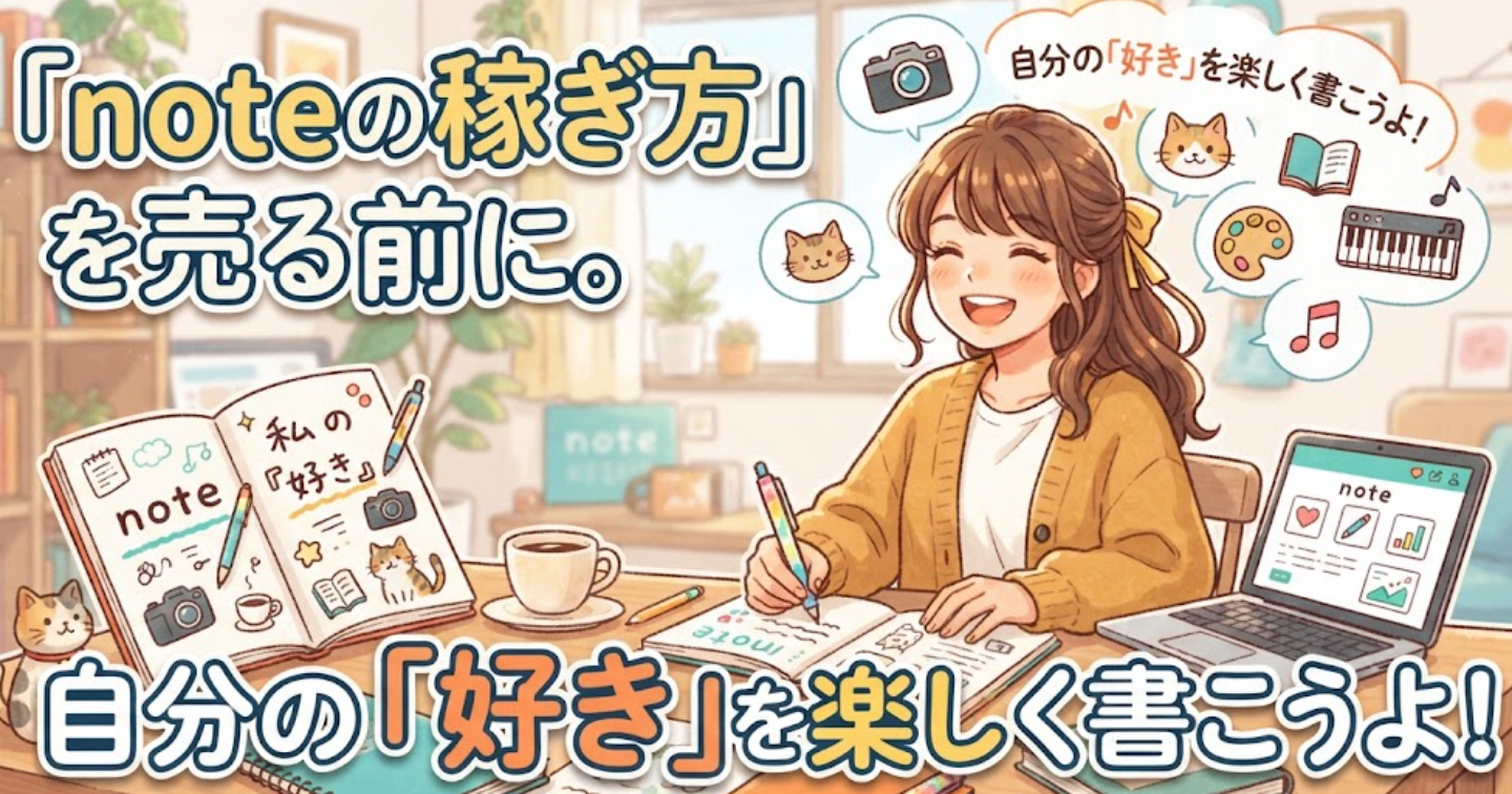 「noteの稼ぎ方」を売る前に。自分の「好き」を楽しく書こうよ！