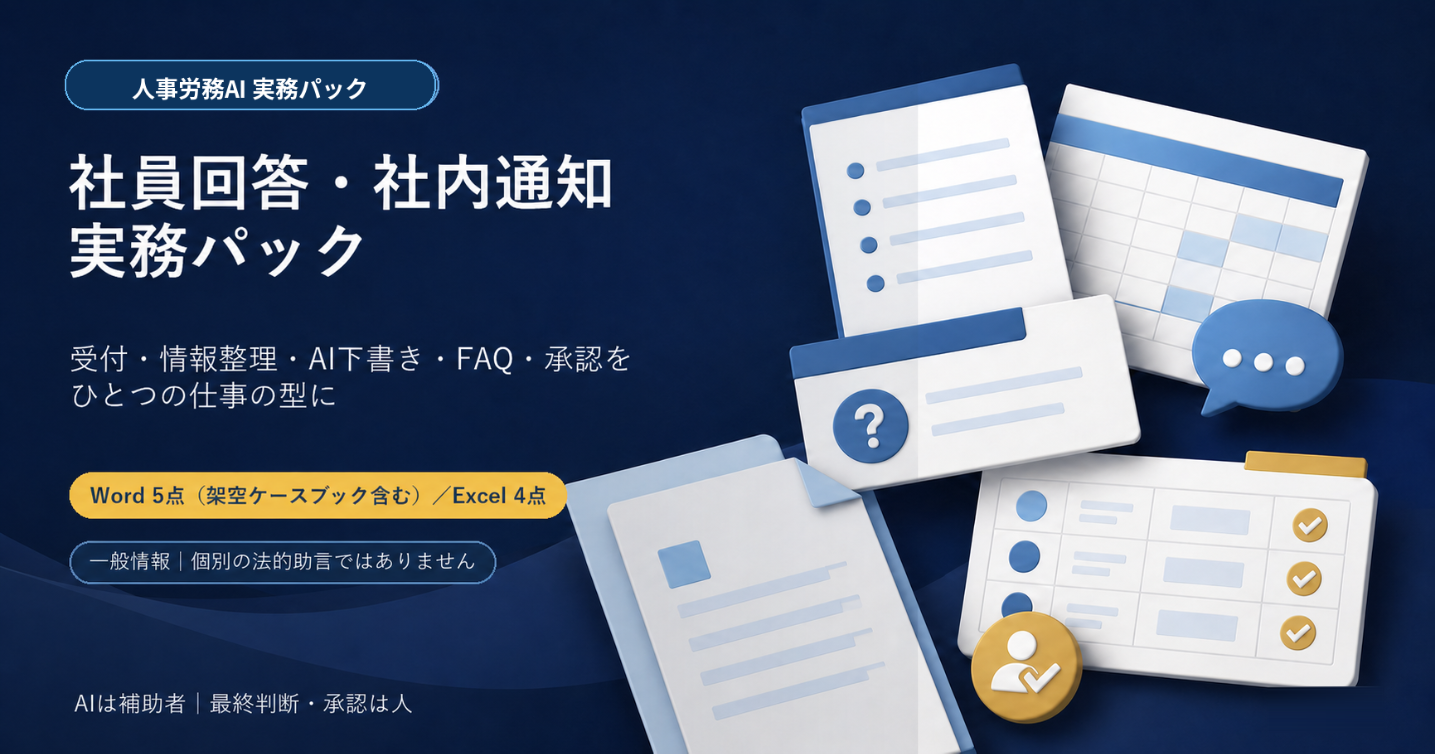 【人事労務AI】社員回答・社内通知を「確認→承認」まで整える実務テンプレート9点