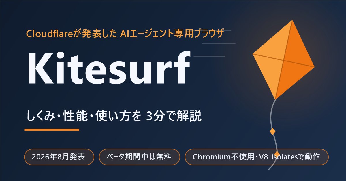 Cloudflare「Kitesurf」とは？AIエージェント専用ブラウザを3分で解説【2026年8月発表】