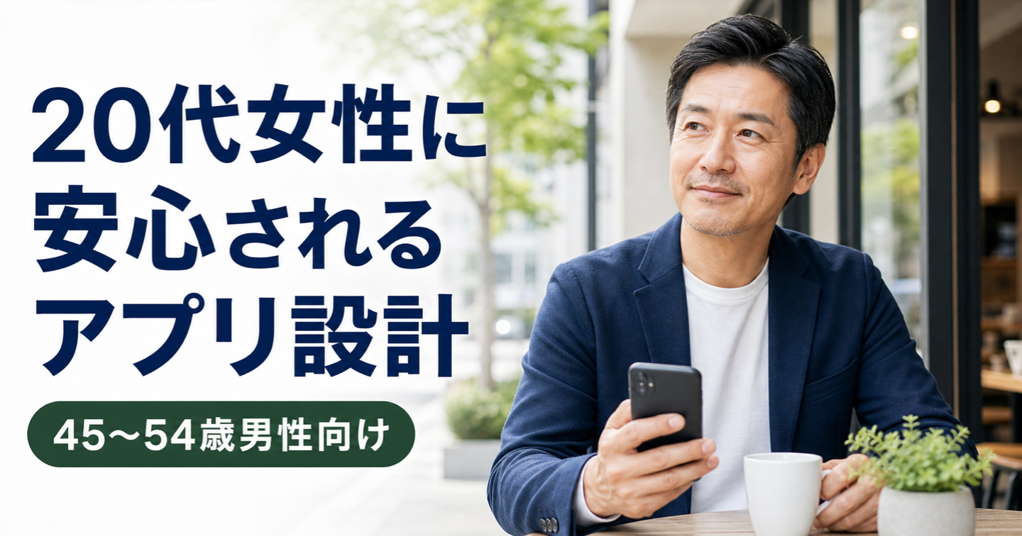 20代女性に「会っても大丈夫」と思われる中年男性のマッチングアプリ設計