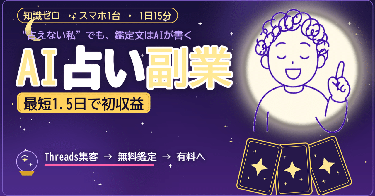 【スマホ1台・1日15分】占えない私が、AIで"タロット占い師"になる方法 ―― 専門知識ゼロから最短1.5日で初収益