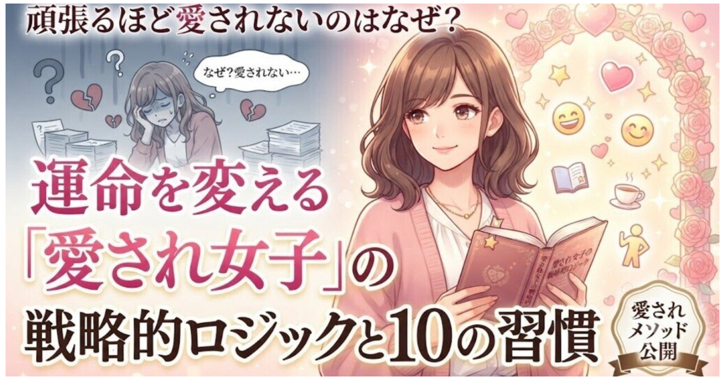 頑張るほど愛されないのはなぜ？運命を変える「愛され女子」の戦略的ロジックと10の習慣