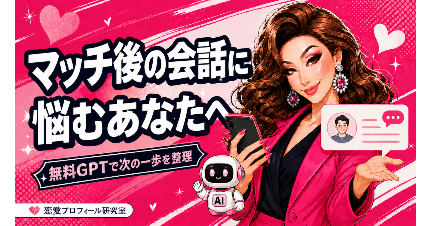 無料GPT｜マッチ後の会話に悩むあなたへ。出会いの一歩を一緒にお手伝いします