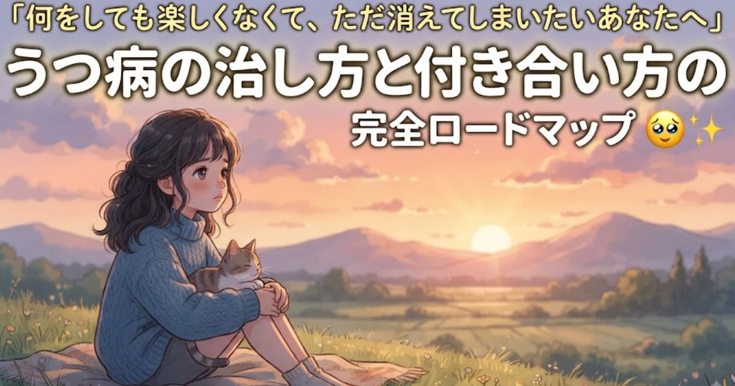「何をしても楽しくなくて、ただ消えてしまいたいあなたへ」うつ病の治し方と付き合い方の完全ロードマップ 🥺✨