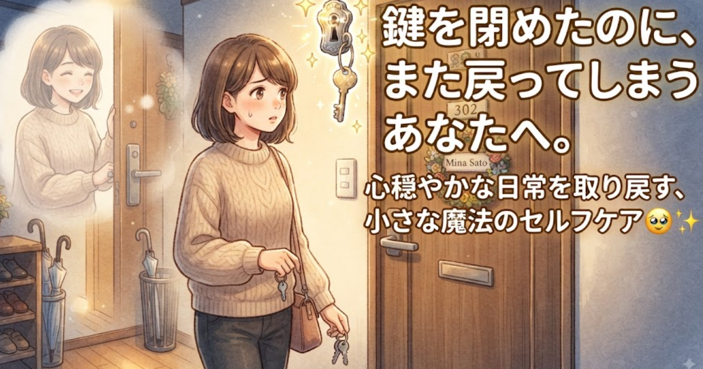 🚪✨鍵を閉めたのに、また戻ってしまうあなたへ。心穏やかな日常を取り戻す、小さな魔法のセルフケア 🥺✨