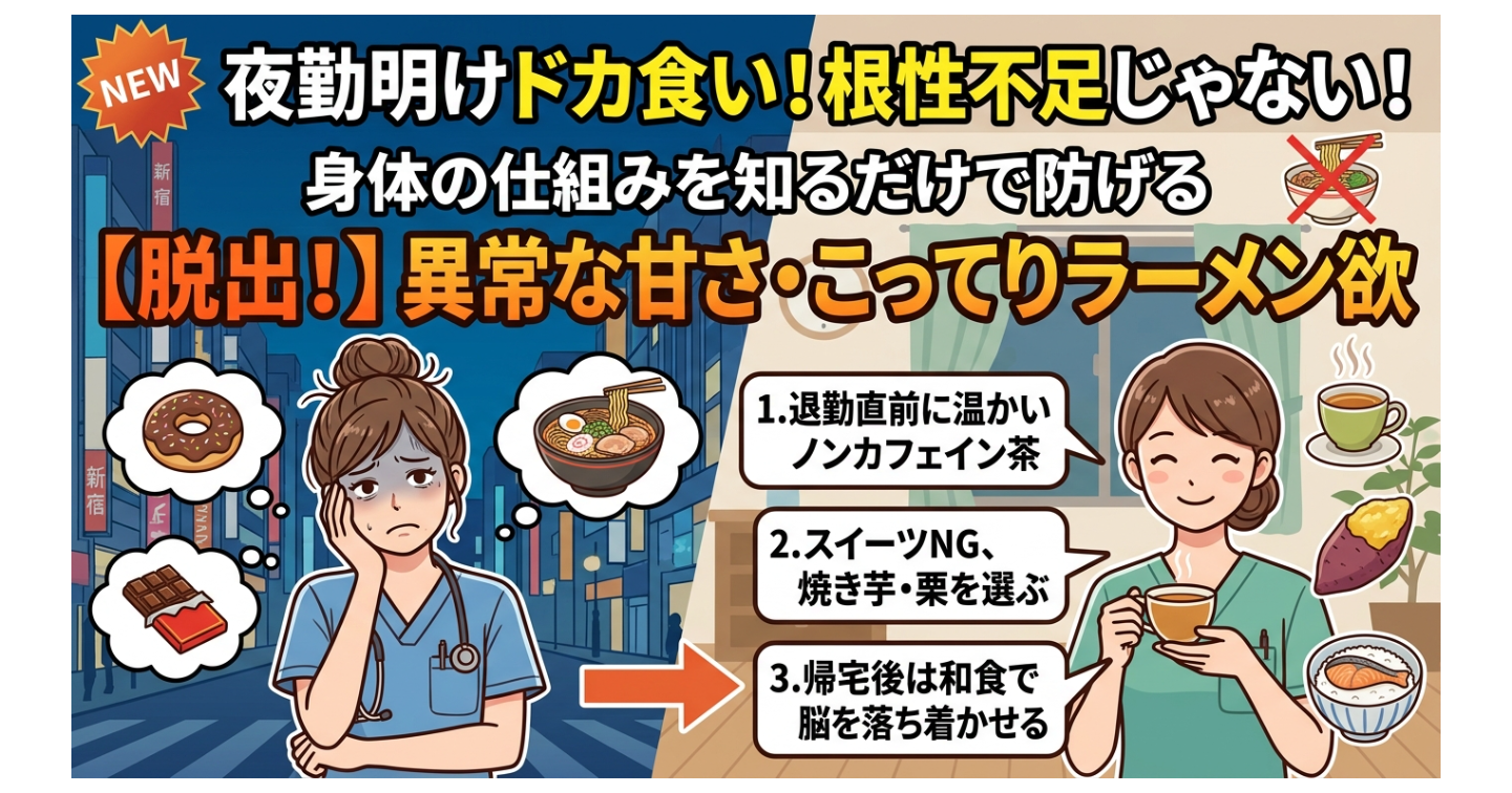 【シフトワーカー・夜勤職専用】甘いもの依存を脱却する「夜勤明けリカバリープログラム」