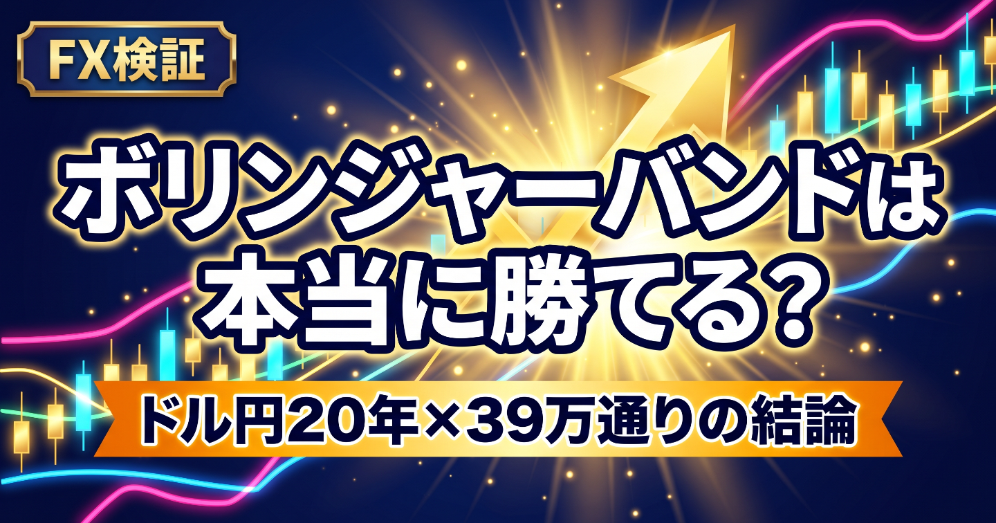 【ドル円20年×39万通り】ボリンジャーバンド逆張りは本当に勝てる?徹底検証!