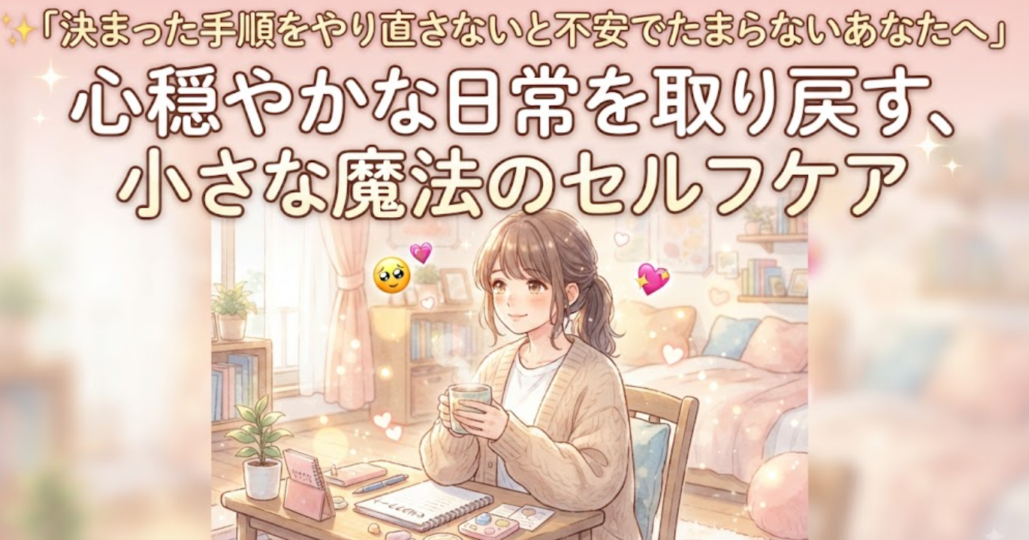 ✨「決まった手順をやり直さないと不安でたまらないあなたへ」心穏やかな日常を取り戻す、小さな魔法のセルフケア 🥺💖