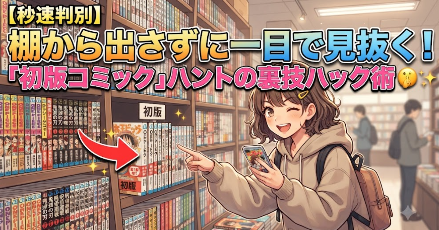 【秒速判別】棚から出さずに一目で見抜く！「初版コミック」ハントの裏技ハック術🤫✨