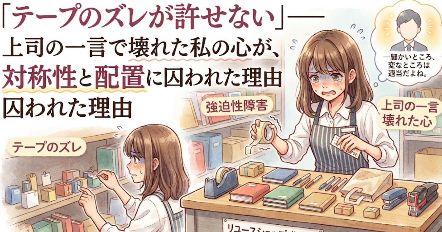 「テープのズレが許せない」――上司の一言で壊れた私の心が、対称性と配置に囚われた理由