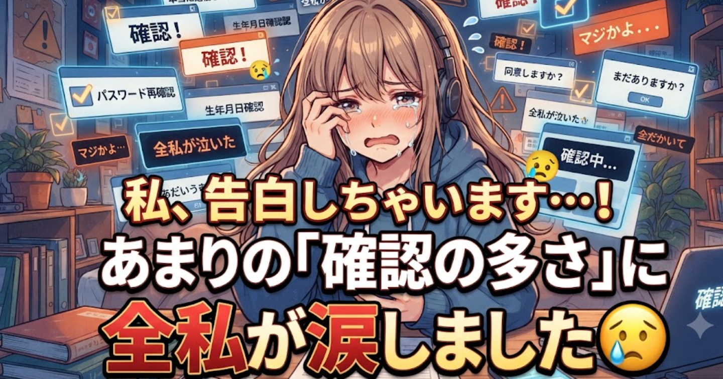 私、告白しちゃいます…！あまりの「確認の多さ」に全私が涙しました😢