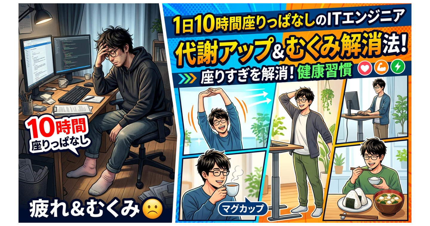 【デスクワーカー・エンジニア専用】1日10時間座りっぱなしでも太らない・むくまない「巡り改善プログラム」