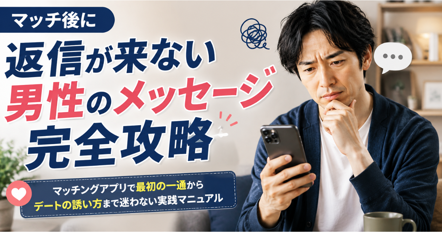 マッチ後に返信が来ない男性の　　　　　　　　メッセージ完全攻略