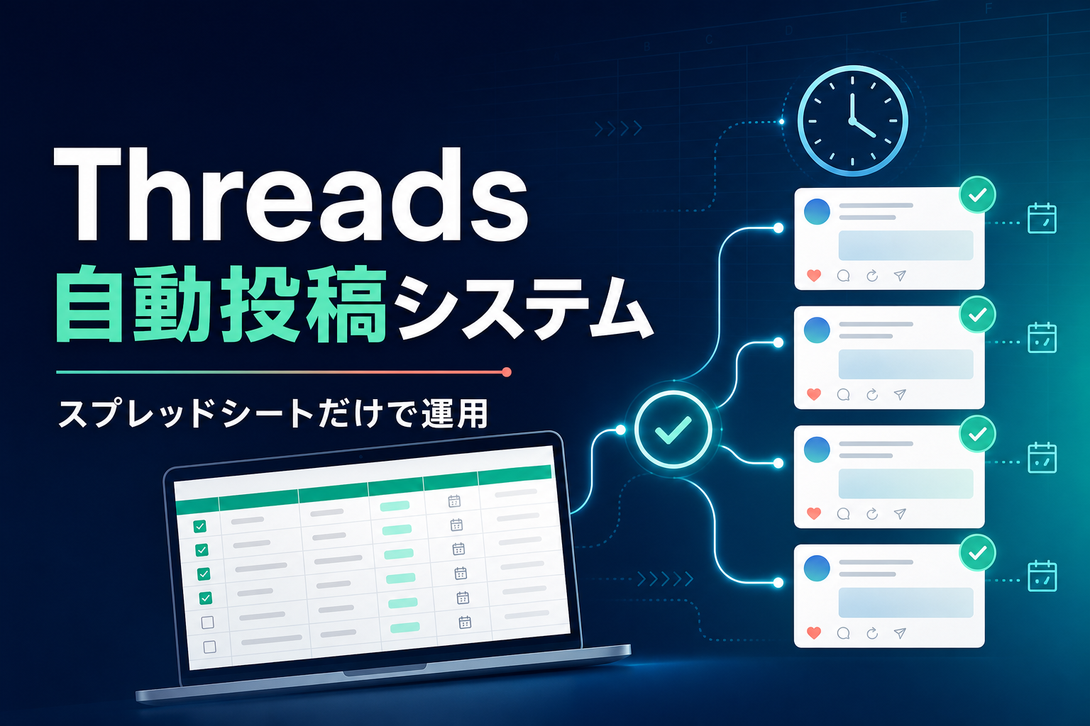 【スプレッドシートだけで運用】Threads自動投稿システム｜予約投稿・投稿ログ・導入マニュアル付き