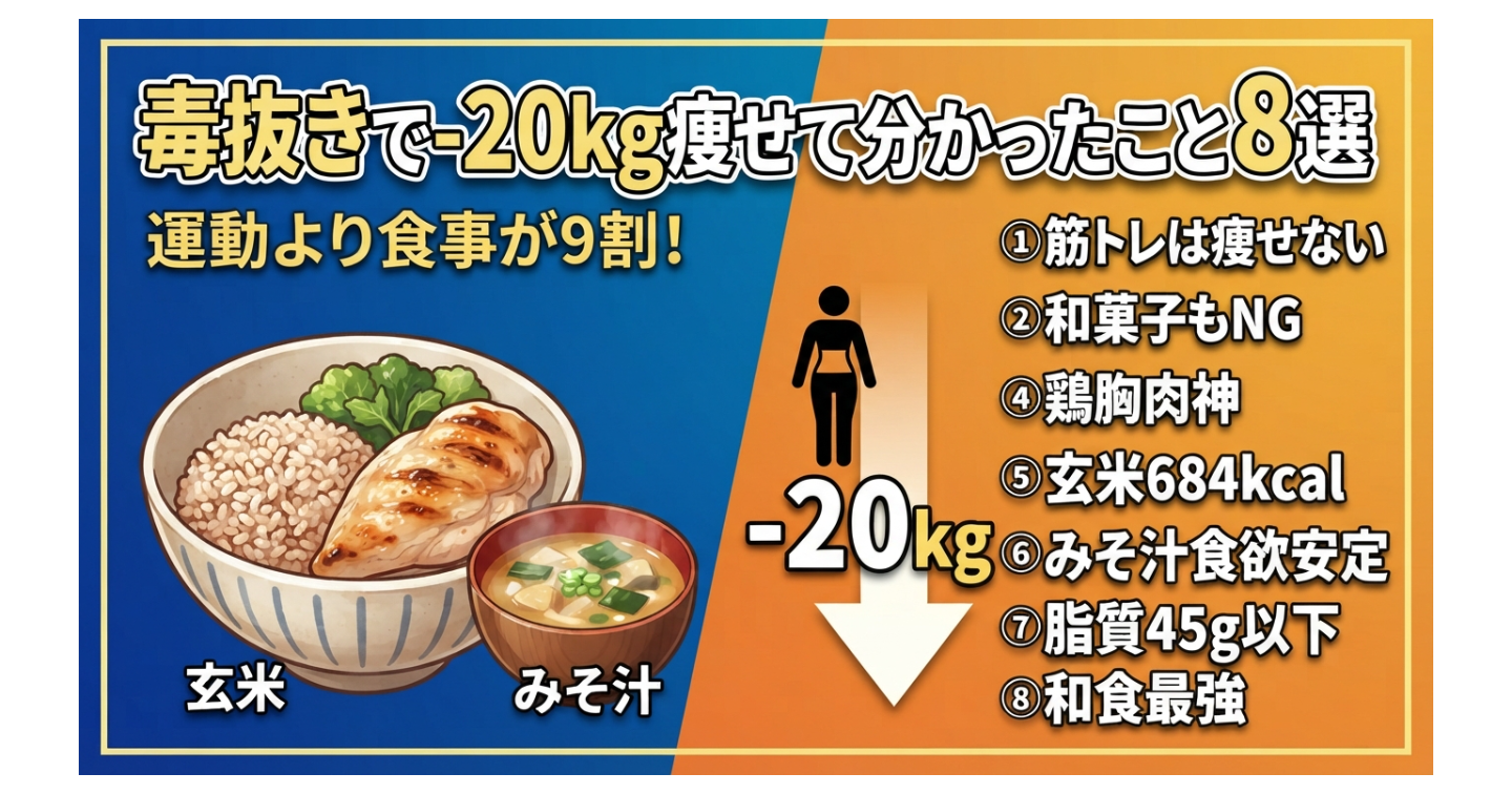 毒抜きで-20kg痩せて分かったこと８選