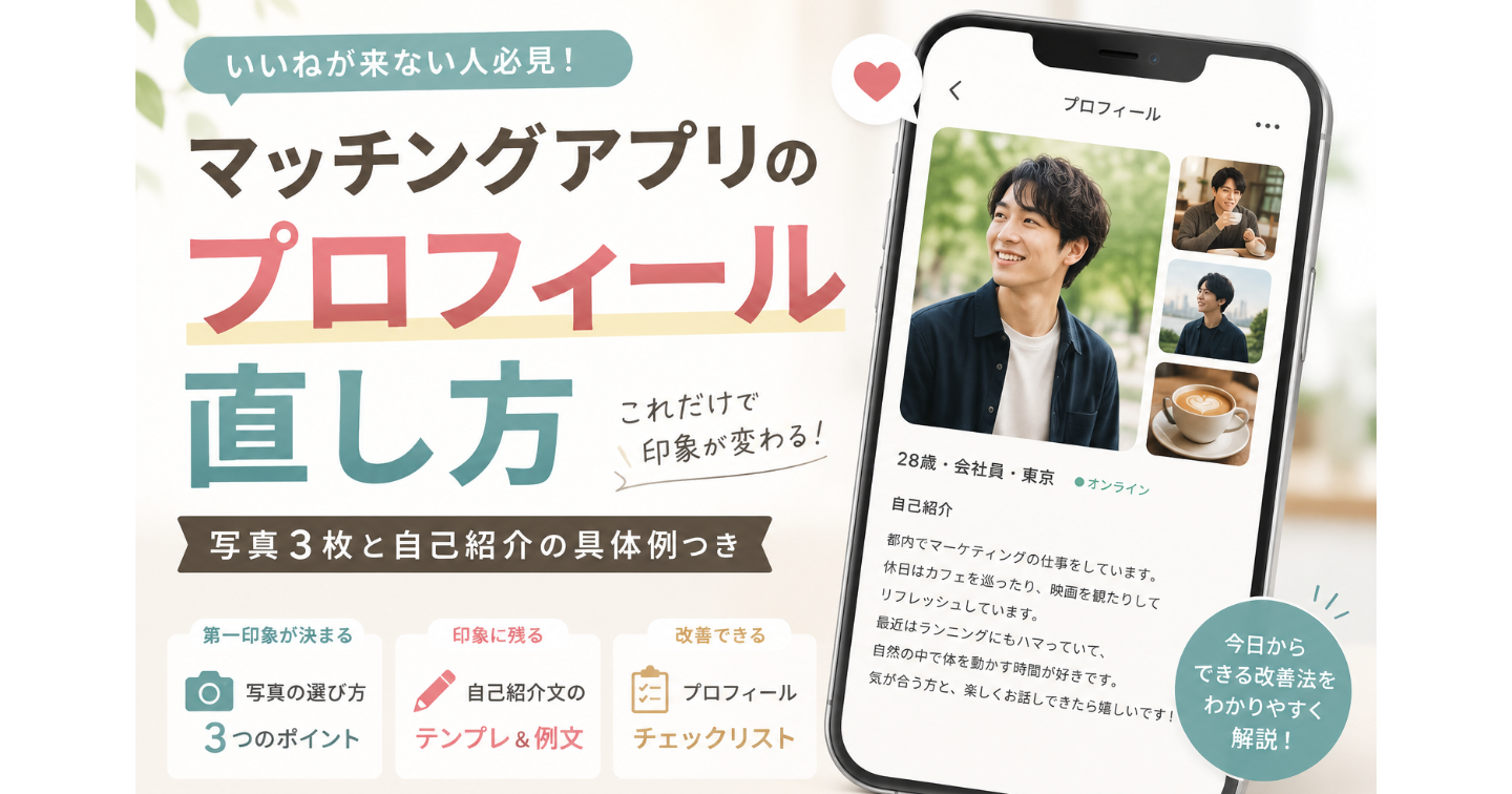 いいねが来ない人がやるべきプロフィールの直し方｜まず整える写真3枚と自己紹介の具体例