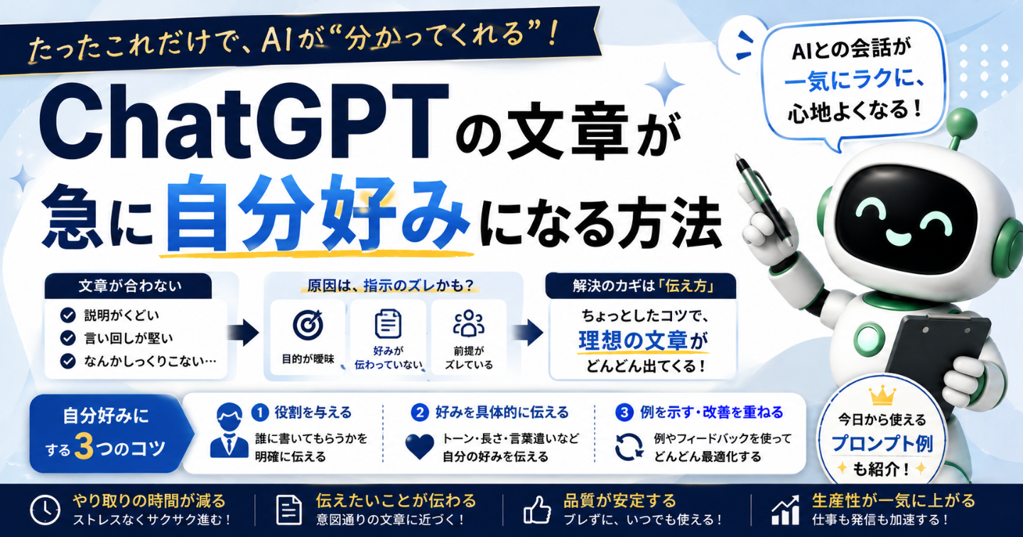 ChatGPTの文章が急に自分好みになる方法