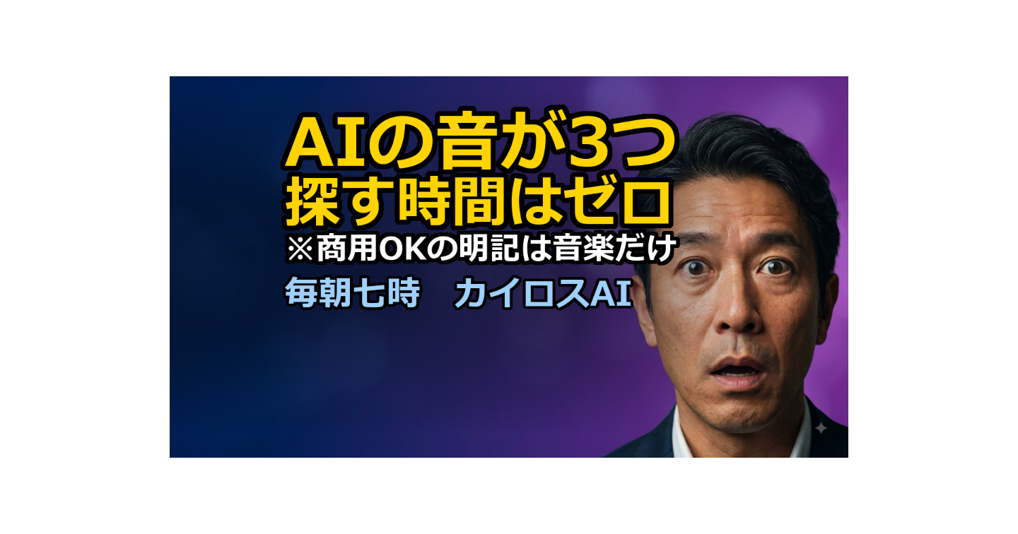 AIの音が3つそろった｜「商用利用しても安全」と書いてあるのは1つだけ