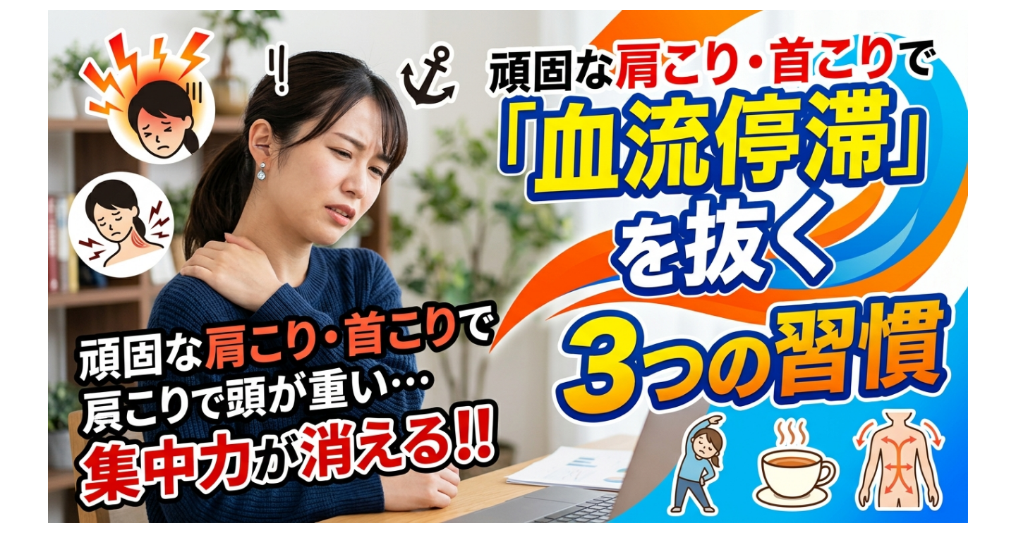 頑固な肩こり・首こりで頭が重い…集中力を奪う「血流停滞」を抜く3つの習慣