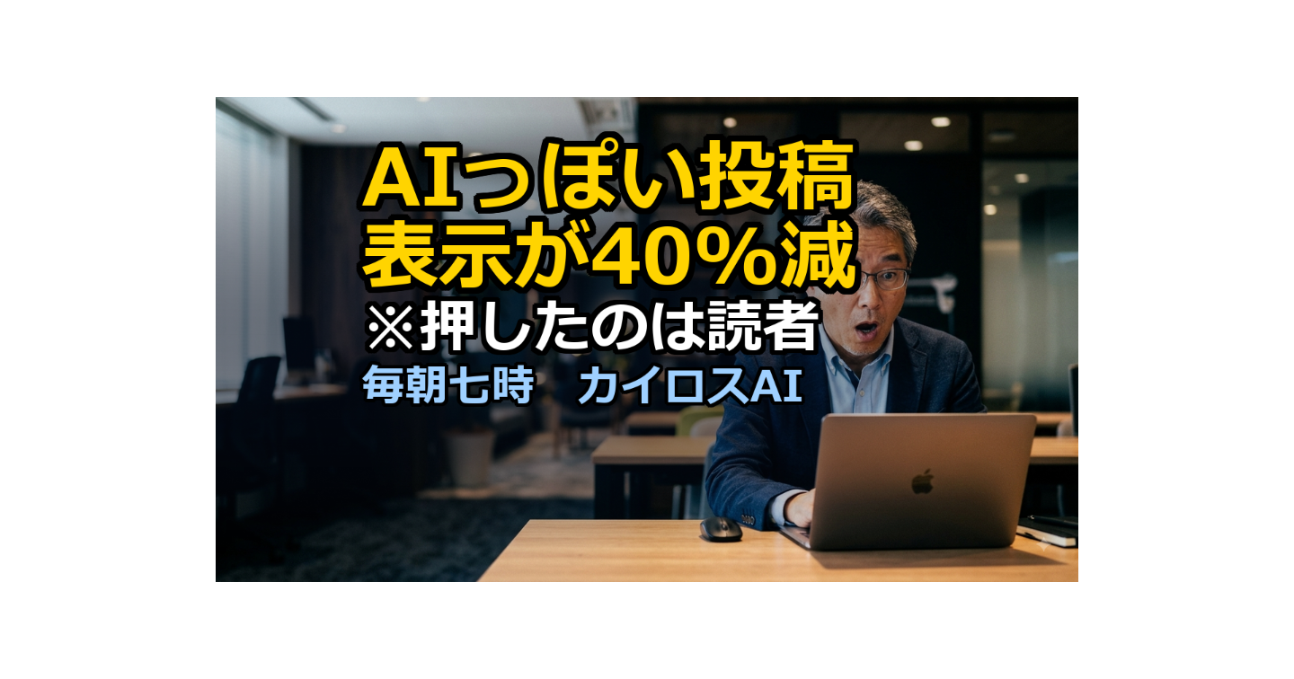 「AIっぽい投稿」の表示が40%減った｜押したのは運営ではなく読者でした