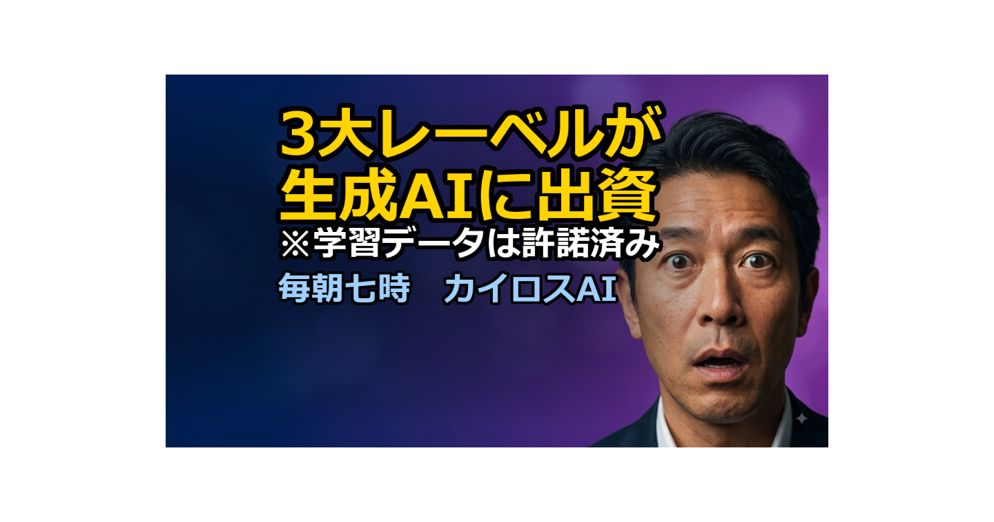 3大レーベルが生成AIに出資した日｜提案書に足せるたった一行