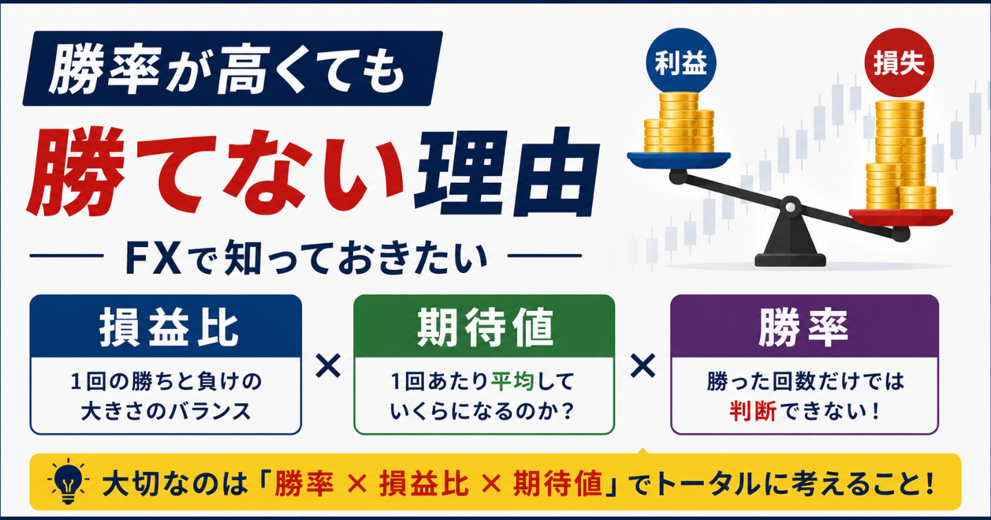 勝率が高くても勝てない理由｜FXで知っておきたい損益比と期待値