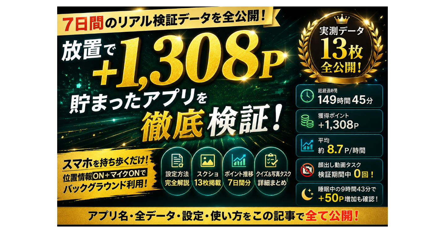 5日で元が取れる放置系ポイ活で月5000P稼いだ履歴と時給換算を公開！アプリ名は購入者限定